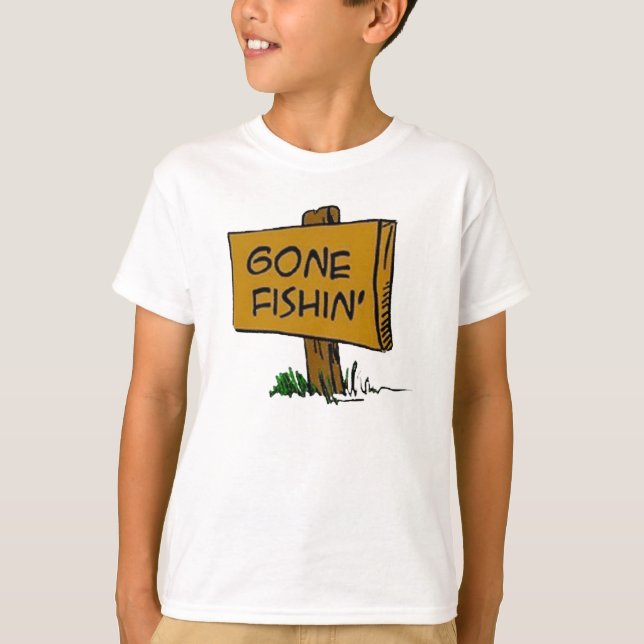 Camiseta El divertido logo de Rustic Fun Gone Fishin Expres (Anverso)