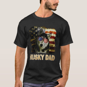 Camiseta El Divertido Mejor Husky Papá Que Nunca Bandera Es