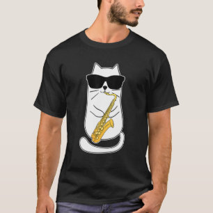 Camiseta El divertido músico de gato saxofón Jazz Lover