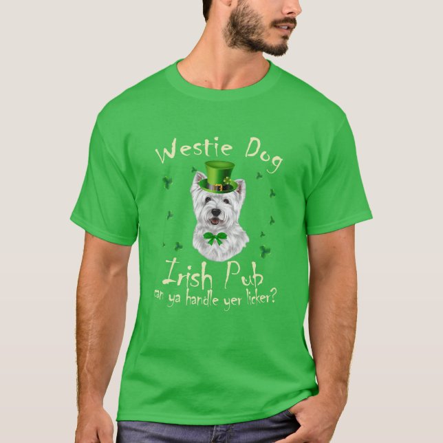 Camiseta El divertido pub irlandés Westie Madre Madre Madre (Anverso)