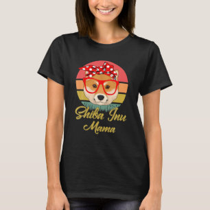 Camiseta El divertido retro vintage Shiba Inu Mama Gift Dog