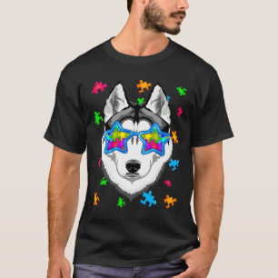 Camiseta El divertido rompecabezas del Husky Siberiano Auti