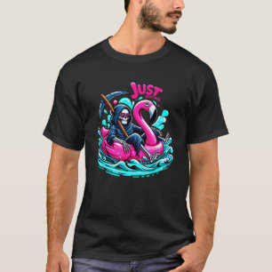 Camiseta El divertido Skeleton Flamingo Beach Summer