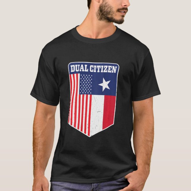 Camiseta El Doble Ciudadano De Texas Y Estados Unidos Orgul (Anverso)