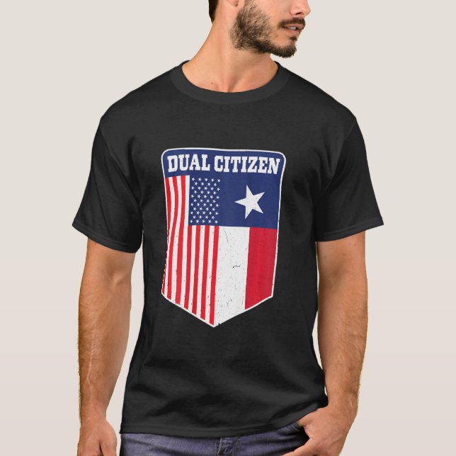 Camiseta El Doble Ciudadano De Texas Y Estados Unidos Orgul (Anverso)