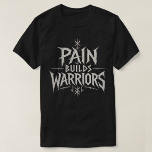 Camiseta El dolor construye guerreros – Tipografía motivaci