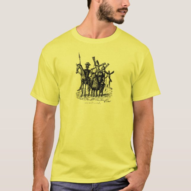 Camiseta El Don Quijote y Sancho Panza entintan arte del (Anverso)