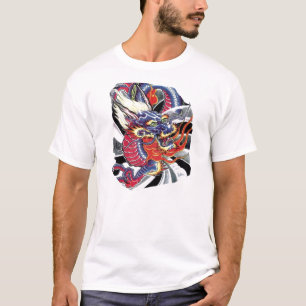Camiseta El Dragón Azul - Diseño de Tatuaje Japonés