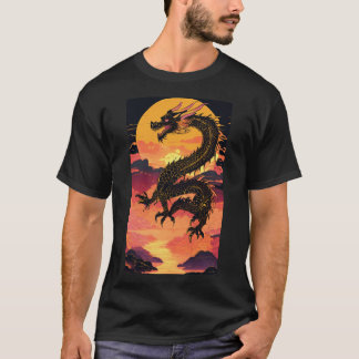 Camiseta "El Dragón Dorado en pie: Una fusión de tradición 