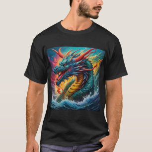 Camiseta El dragón emerge del océano