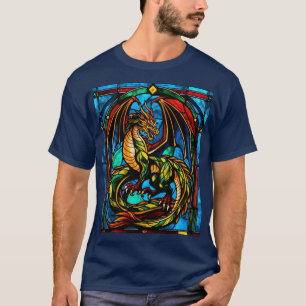 Camiseta El Dragón Majestuoso de Cristal Manchado: Un Tee M
