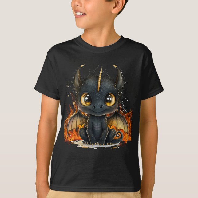 Camiseta El dragón negro arde (Anverso)