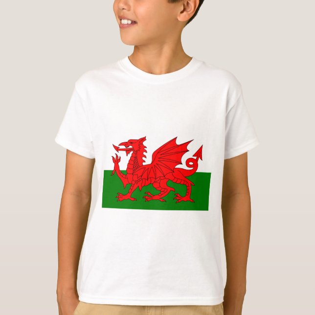 Camiseta El dragón rojo [bandera de País de Gales] (Anverso)