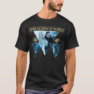 Camiseta El Dragón y el Gráfico Wolf Daenerys & Jon