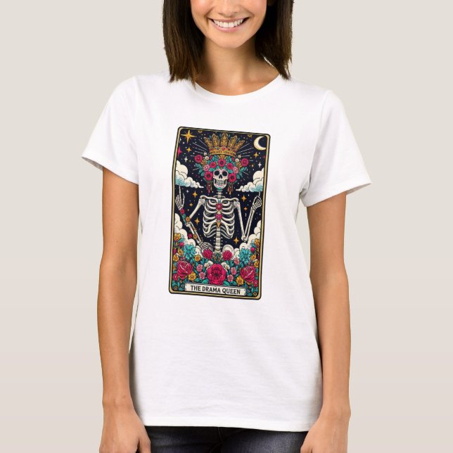 Camiseta El drama Reina Skeleton Tarot (Anverso)