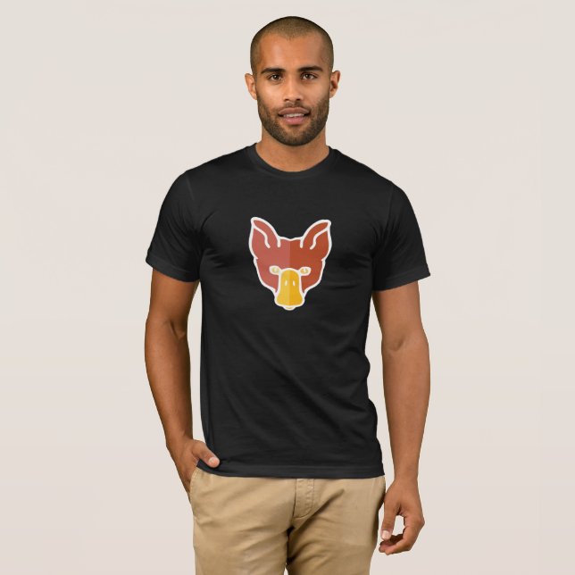 Camiseta El Duck Fox de la cara completa en la oscuridad (Anverso completo)