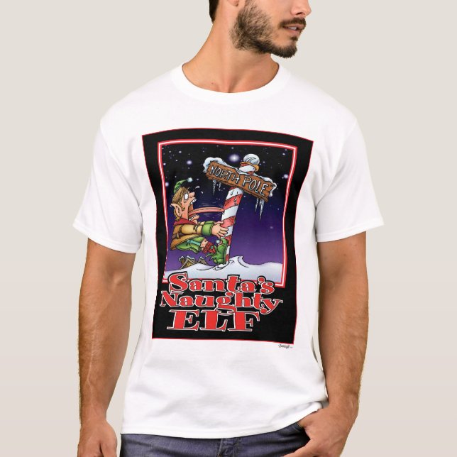 Camiseta El duende travieso T blanco de Santa (Anverso)