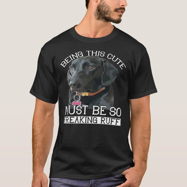 Camiseta El dueño de un Mascota de perro de Labrador negro  (Anverso)