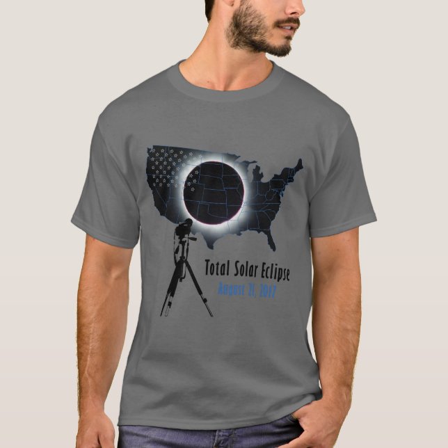 Camiseta El eclipse solar total 2017 con los E.E.U.U. (Anverso)