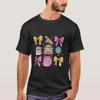 Camiseta El educador cuquette Bow Bow School Bus de vuelta