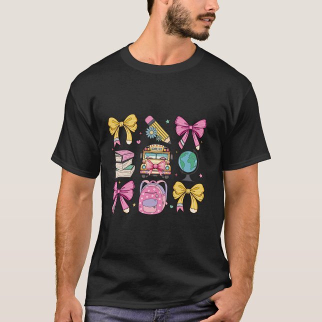 Camiseta El educador cuquette Bow Bow School Bus de vuelta (Anverso)