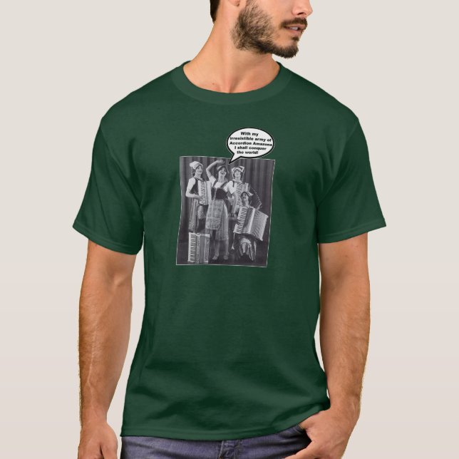 Camiseta El ejército de Amazonians del acordeón (Anverso)