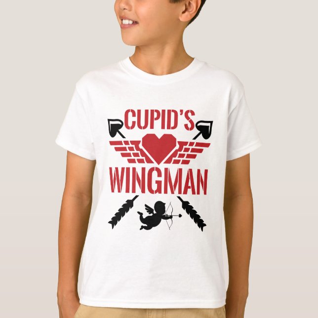 Camiseta El El día de San Valentín de Cupid Wingman Cute (Anverso)