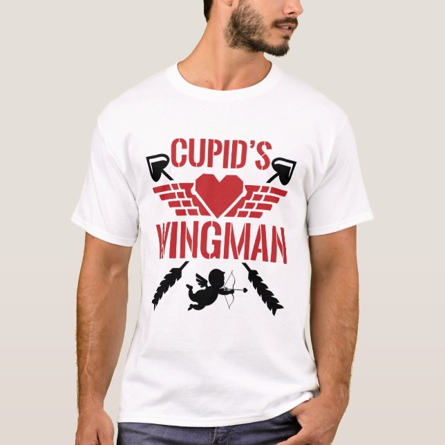 Camiseta El El día de San Valentín de Cupid Wingman Cute (Anverso)
