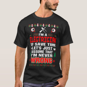 Camiseta El electricista ahorra tiempo y los Navidades nunc