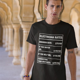 Camiseta El electricista divertido valora la carta