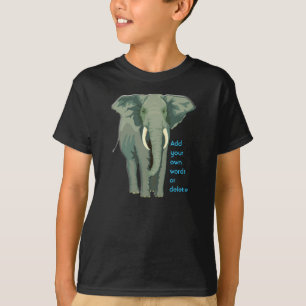 Camiseta El elefante africano embroma Hanes Tagless