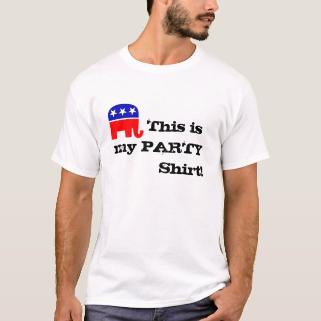 Camiseta el elefante del gop,         éste es mi FIESTA     (Anverso)