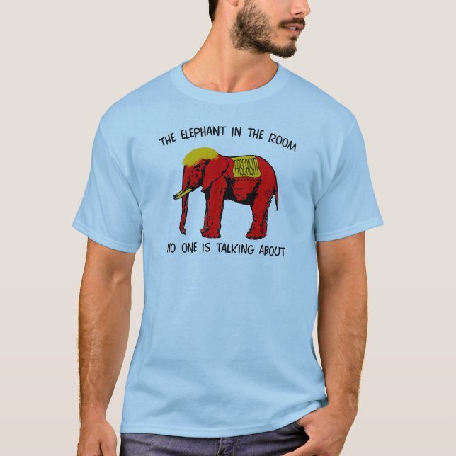Camiseta El elefante en el cuarto nadie está hablando (Anverso)