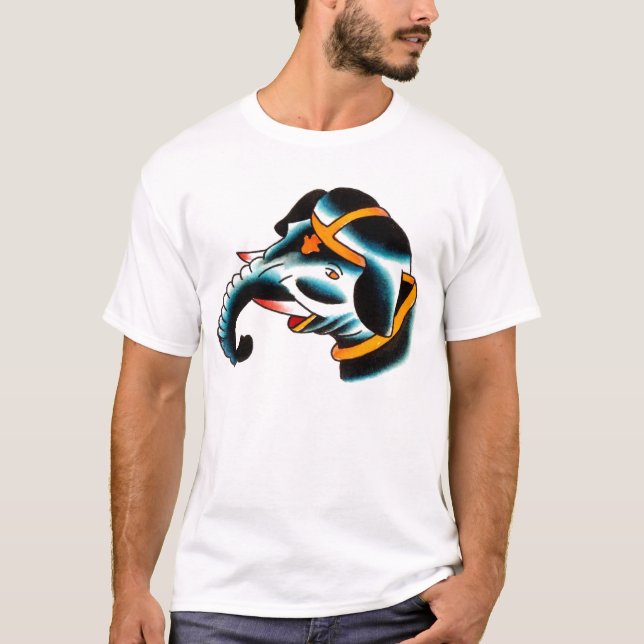 Camiseta El elefante Percy riega la pintura por apacible (Anverso)
