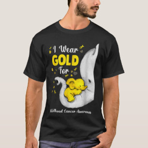 Camiseta El Elefante Que Uso Es Cinta De Oro Para El Cáncer