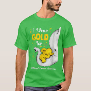 Camiseta El Elefante Que Uso Es Cinta De Oro Para El Cáncer
