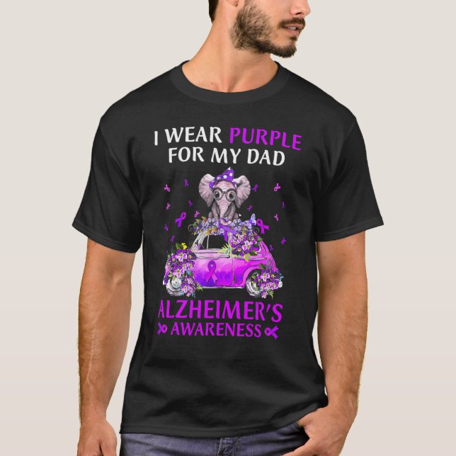 Camiseta El elefante usa morado para el baile de mi papá Al (Anverso)