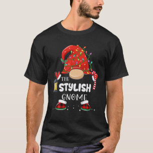 Camiseta El elegante Gnome Funny Santa Hat Coincidiendo con