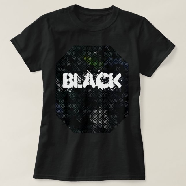 CAMISETA EL ELEGANTE MODERNO EL ARTE ABSTRACTO NEGRO (Diseño del anverso)