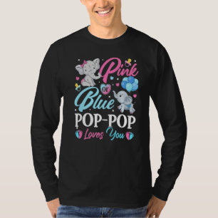 Camiseta El Elephant Blue Pink Pop te ama el embarazo Rev