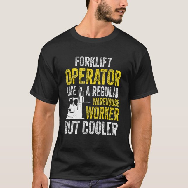 Camiseta El elevador de horquilla del operador del elevador (Anverso)