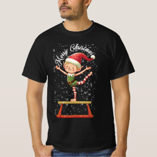 Camiseta El elfo de la gimnasta en equilibrio Beam Xmas Gym