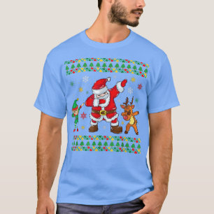 Camiseta El elfo de Santa y los renos bailando en los Navid