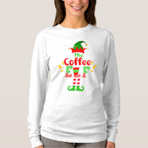 Camiseta El Elfo del Café Divertida Navidad Familia Combina