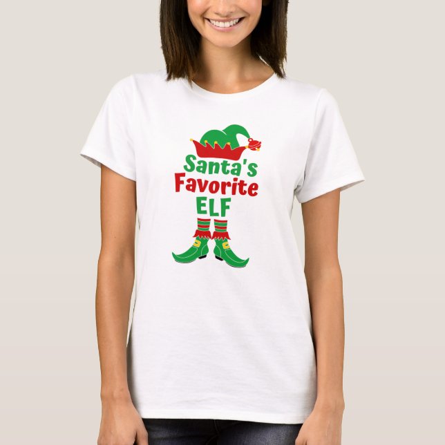 Camiseta El elfo favorito de Santa (Anverso)