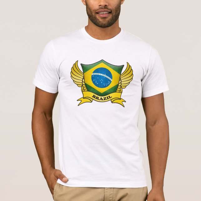 Camiseta El emblema de la bandera de Brasil (Anverso)