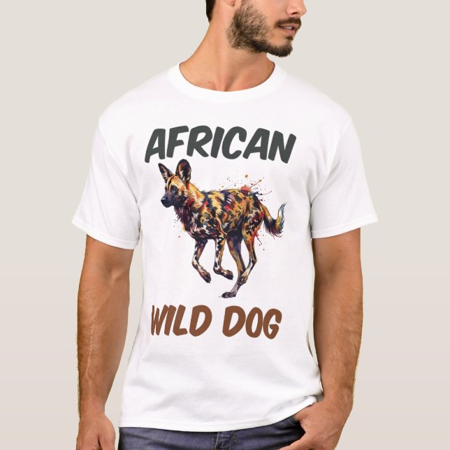 Camiseta El Emblema del Perro Salvaje Africano (Anverso)