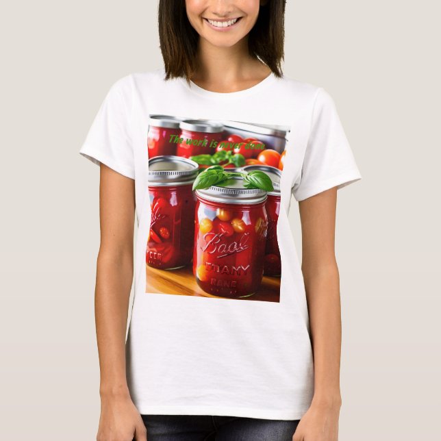 Camiseta El empalme del trabajo nunca se termina. (Anverso)