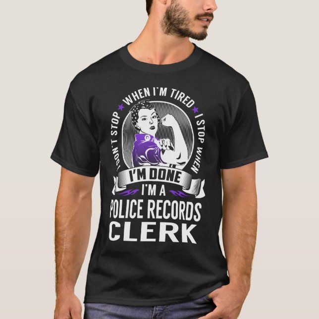 Camiseta El empleado de registros de la policía se detiene  (Anverso)