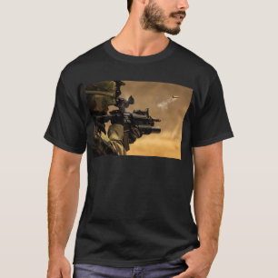 Camiseta El encajonar de Shell encendido de un rifle M-4